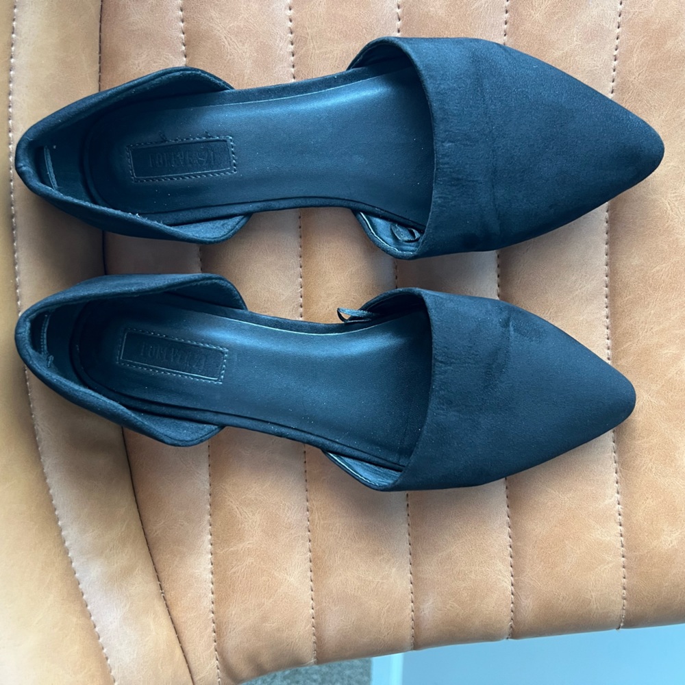 Faux Suede Pointed-Toe Flats Forever 21 Size 8